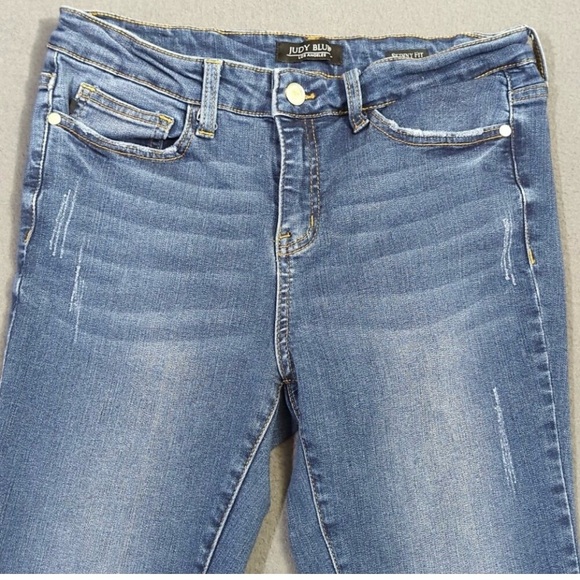 Judy Blue Jeans Women's 30 Blue Skinny Fit Denim Tulip Hems - Picture 3 of 11